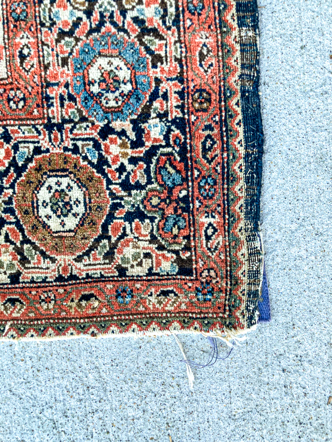 Antique 1920s Possibly Mohtasham Kashan Persian 6x4ft Woven Wool Rug - Image 8