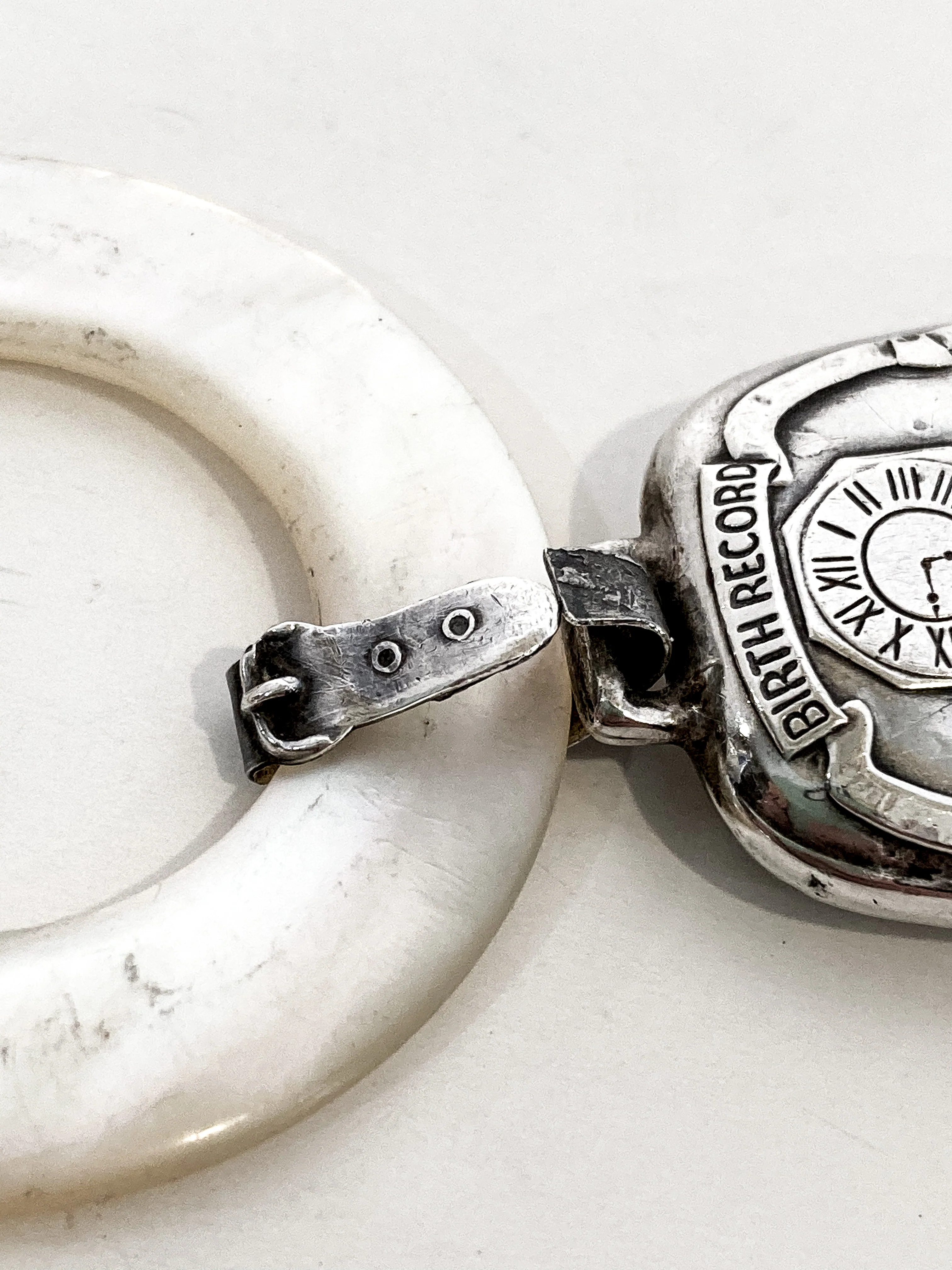 Antique 1926 Sterling Silver June 22 Baby Birth Record Bell Ornament - Image 14