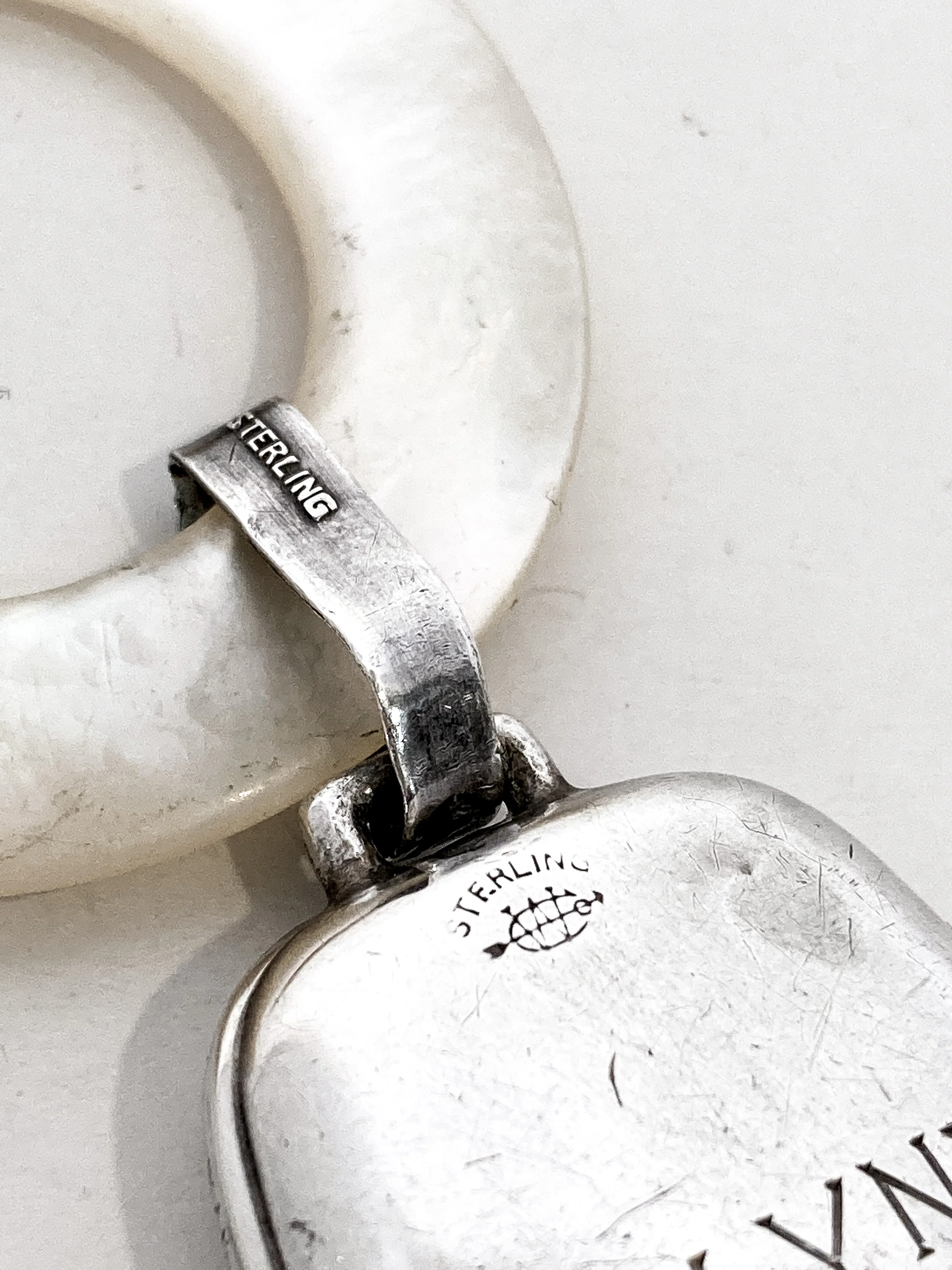 Antique 1926 Sterling Silver June 22 Baby Birth Record Bell Ornament - Image 18