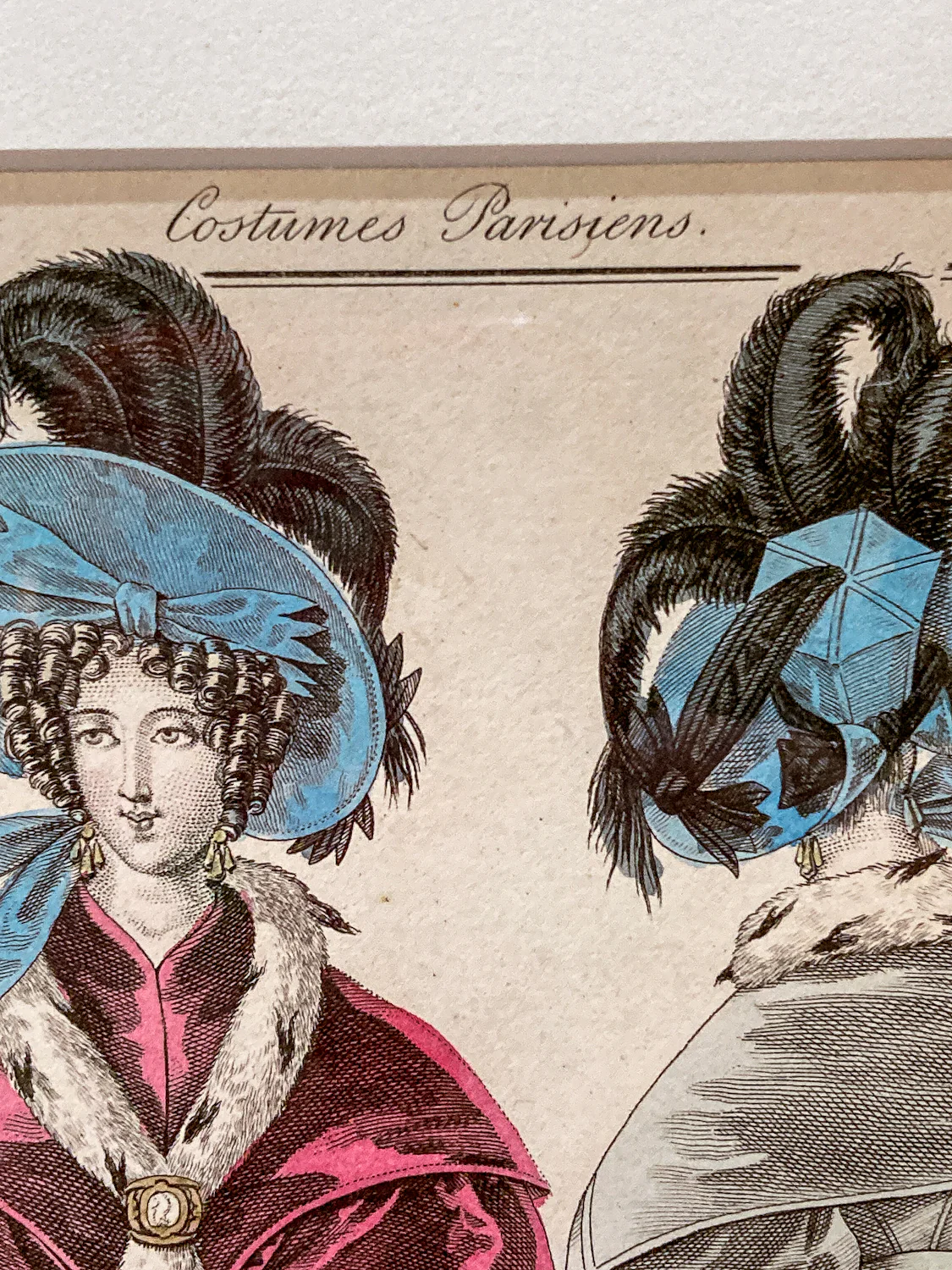 Framed Antique French 19th Century 1831 Parisian Fashion Plate Print - Image 4