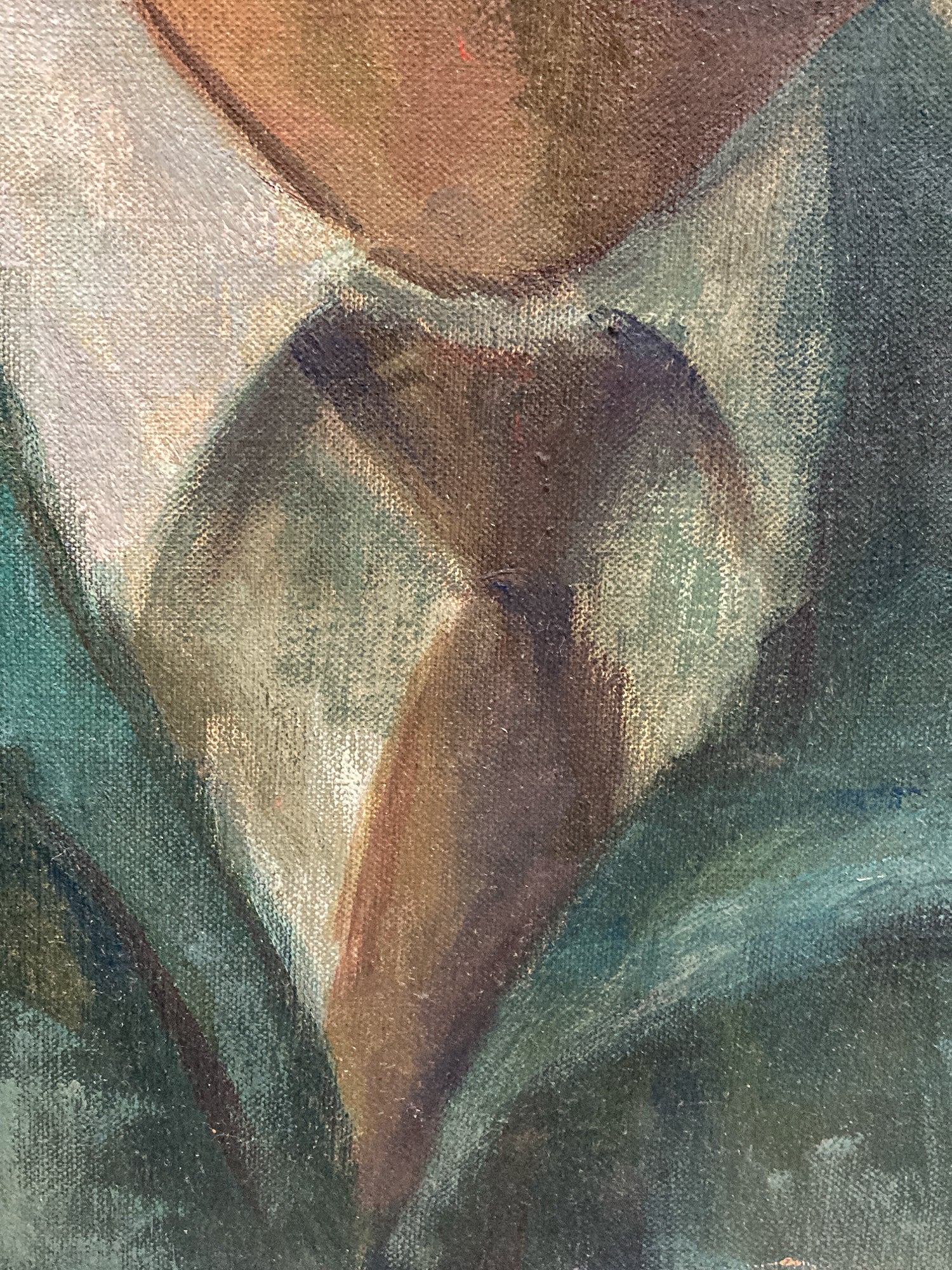 Vintage Original Self Portrait Frank Campanella (1918-2016) Canvas Oil Painting - Image 7