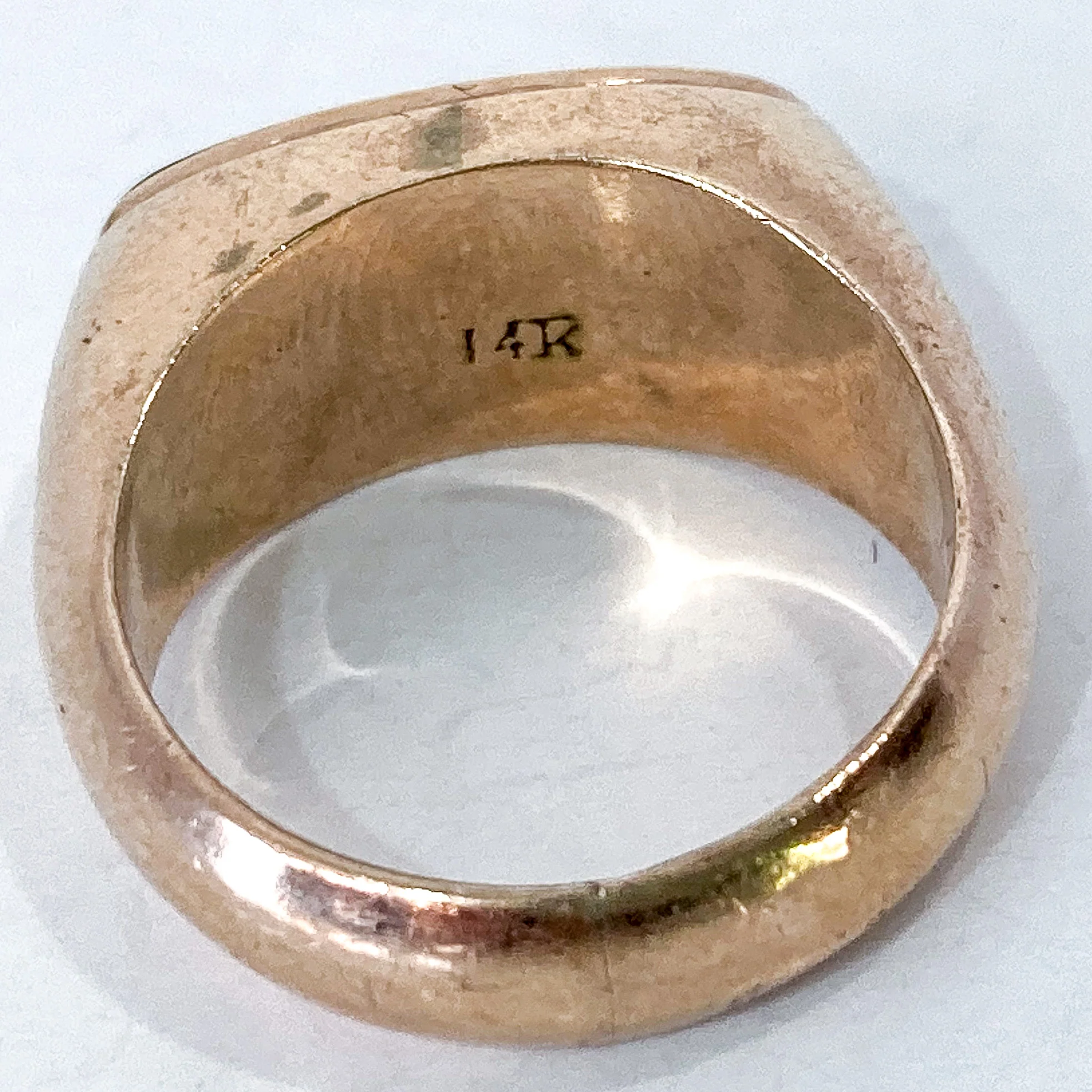 Timeless Vintage 14K Yellow Gold Oval Green Jade MCM Mod Ring - Image 18