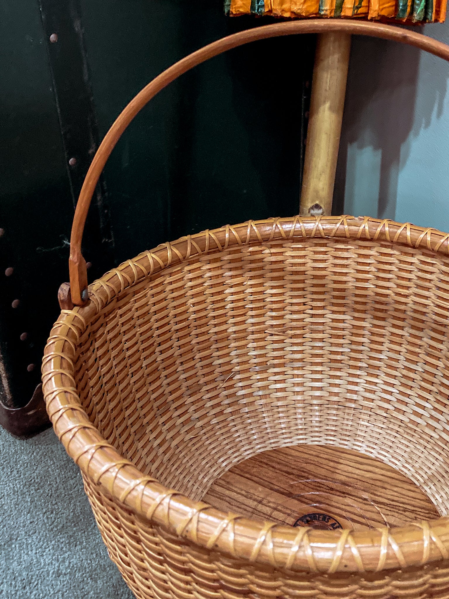 Vintage 1980s William Sevrens Lightship Penny Bottom Large Woven Basket - Image 7