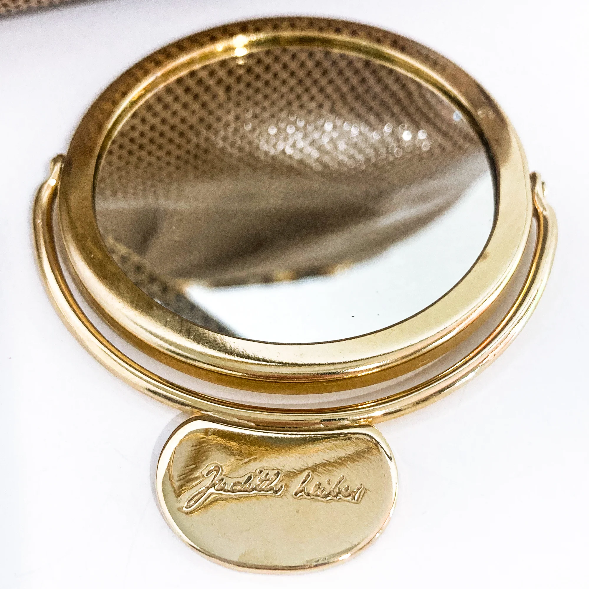 Vintage Judith Leiber Horn Lizard Leather Beige Handbag Clutch Crossbody Purse - Image 10