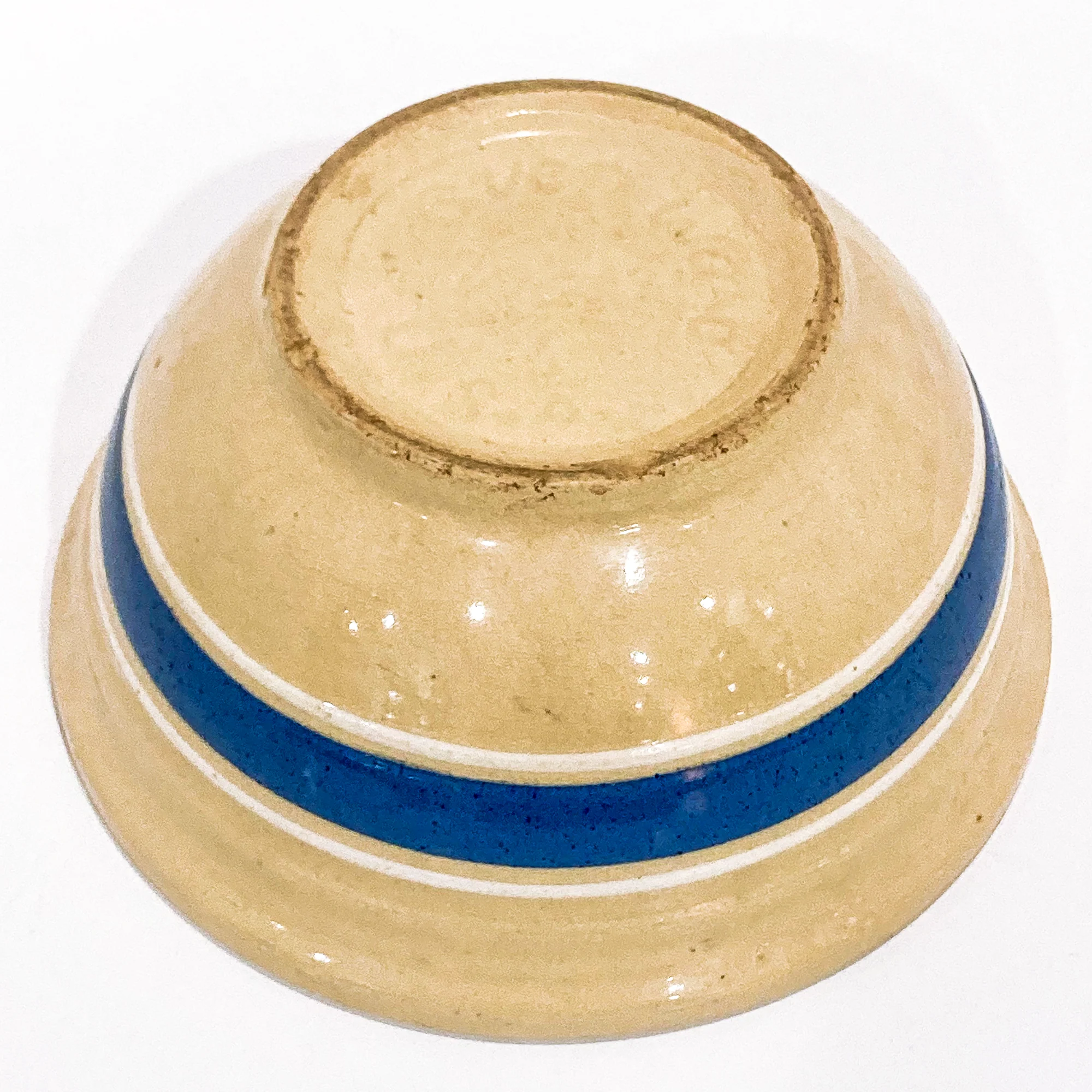 Vintage USA Made Watt Oven Ware Ceramic Blue White Cream 6” Mixing Bowl - Image 8